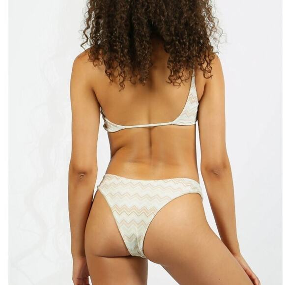 Nirvanic Bikini Set XS S Deia Top Bottom One Shoulder Eco Seashell Swim Swimsuit - Picture 2 of 7